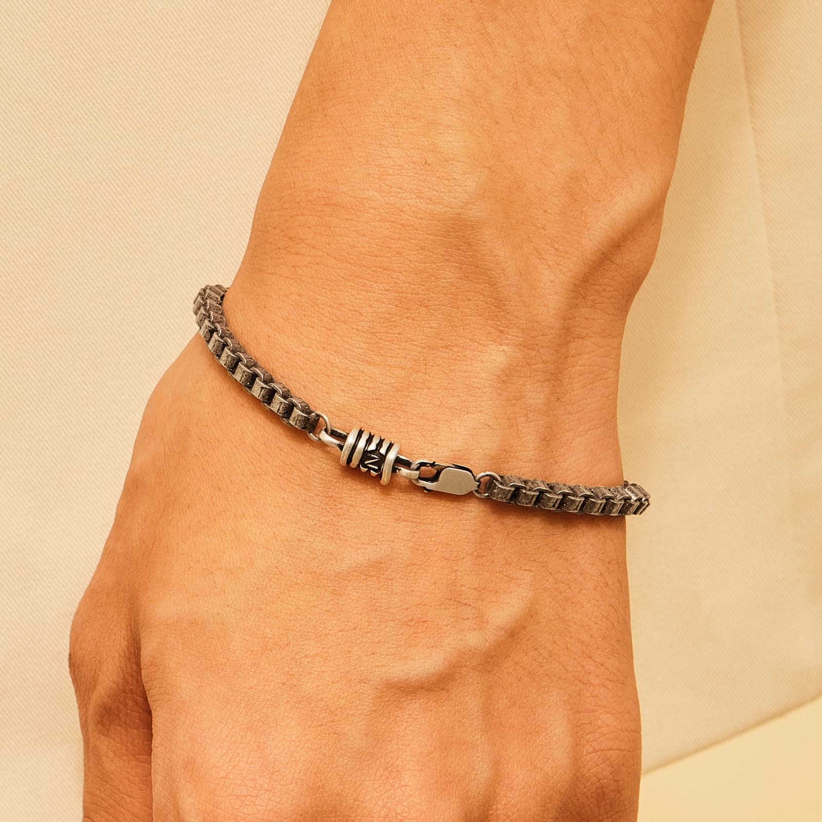 シルバー ライン テクスチャー リング アンティーク ブレスレット / SILVER LINE TEXTURE RING ANTIC BRACELET