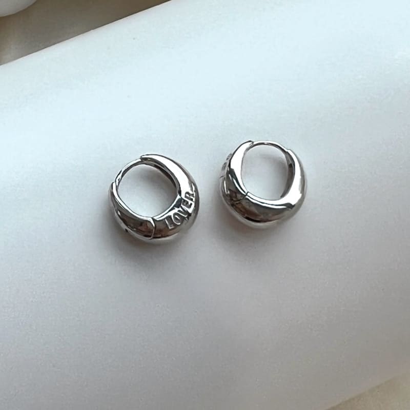 シルバー ボリューム ラバー ワンタッチ ピアス / Silver Volume Lover One-Touch Earrings