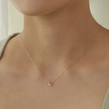 K14 結び ハート ネックレス / 14K Heart Knot Necklace