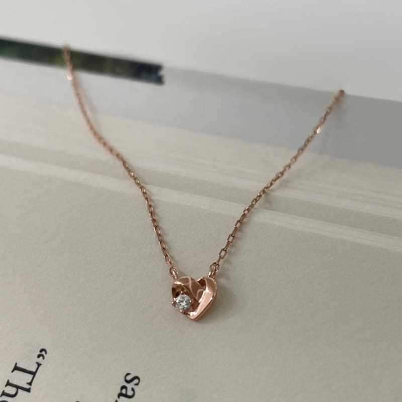 K14 結び ハート ネックレス / 14K Heart Knot Necklace