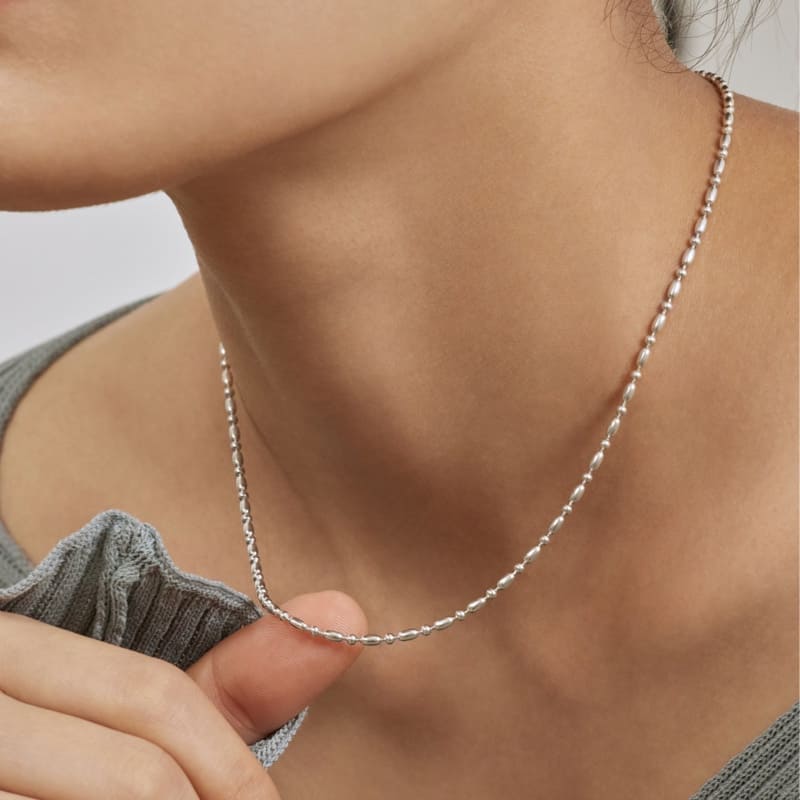 シルバー オーバル チェーン ネックレス / Silver Oval Chain Necklace