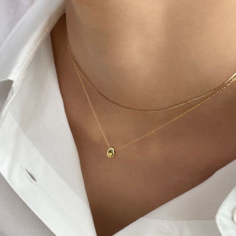 シルバー しずく型 ネックレス / Silver Waterdrop Necklace