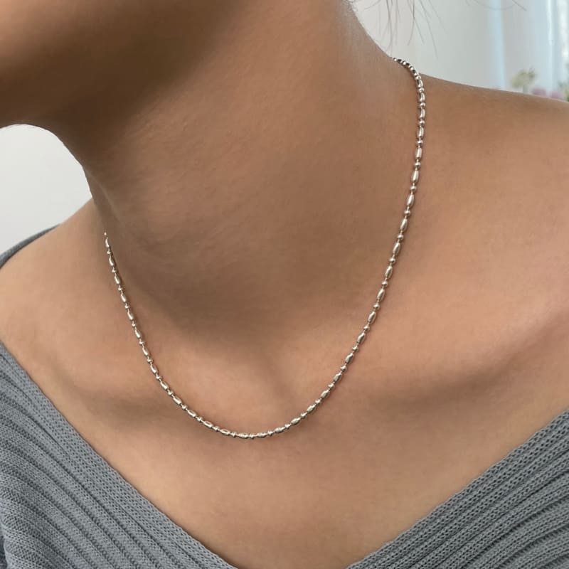 【~1/7 最大60%福袋クーポン】 シルバー オーバル チェーン ネックレス / Silver Oval Chain Necklace