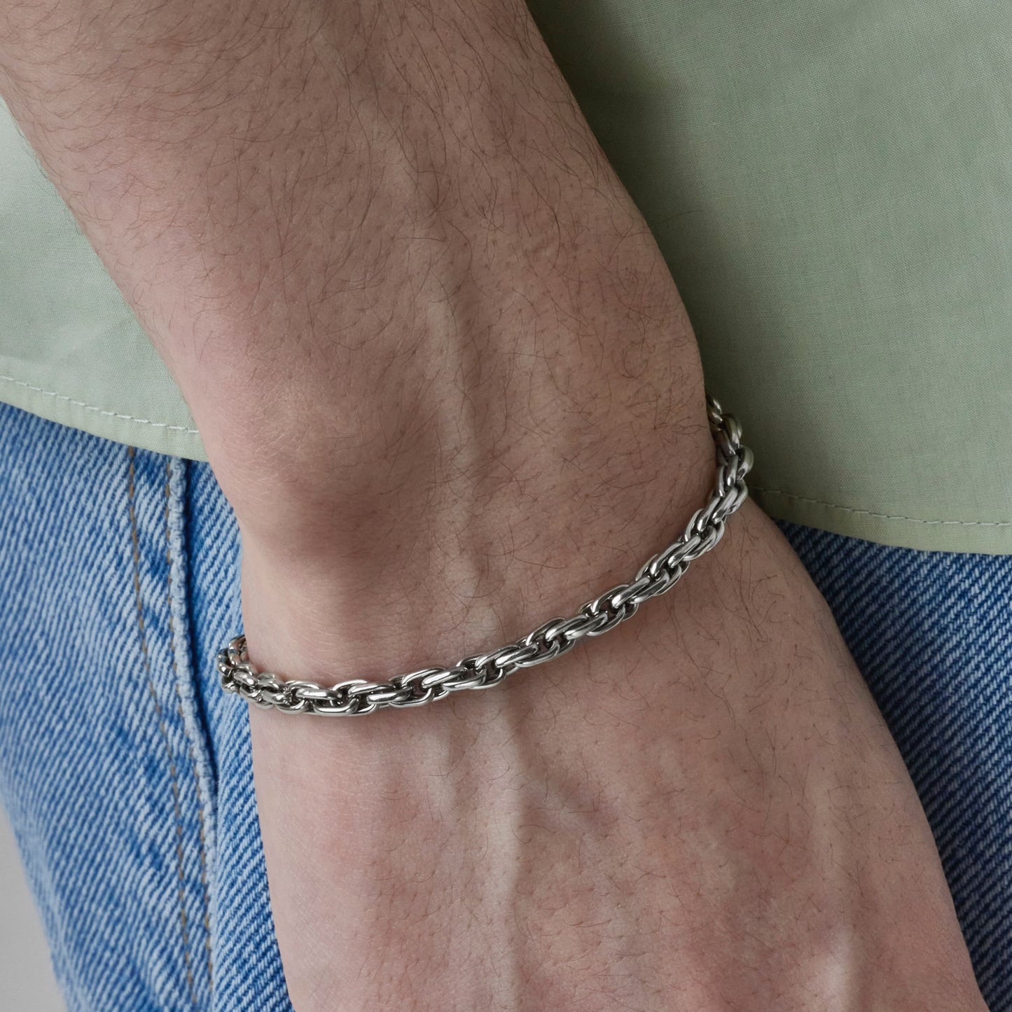 【カン・ダニエル'S PICK】サージカル ロープ チェーン スライドボール ブレスレット / SURGICAL STEEL ROPE CHAIN SLIDE BALL BRACELET