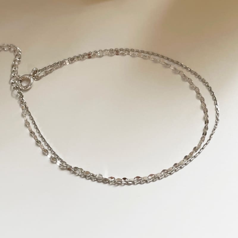 シルバー ラージ ブリング チェーン 2ライン ブレスレット / Silver Large Bling Chain Two-Line Bracelet