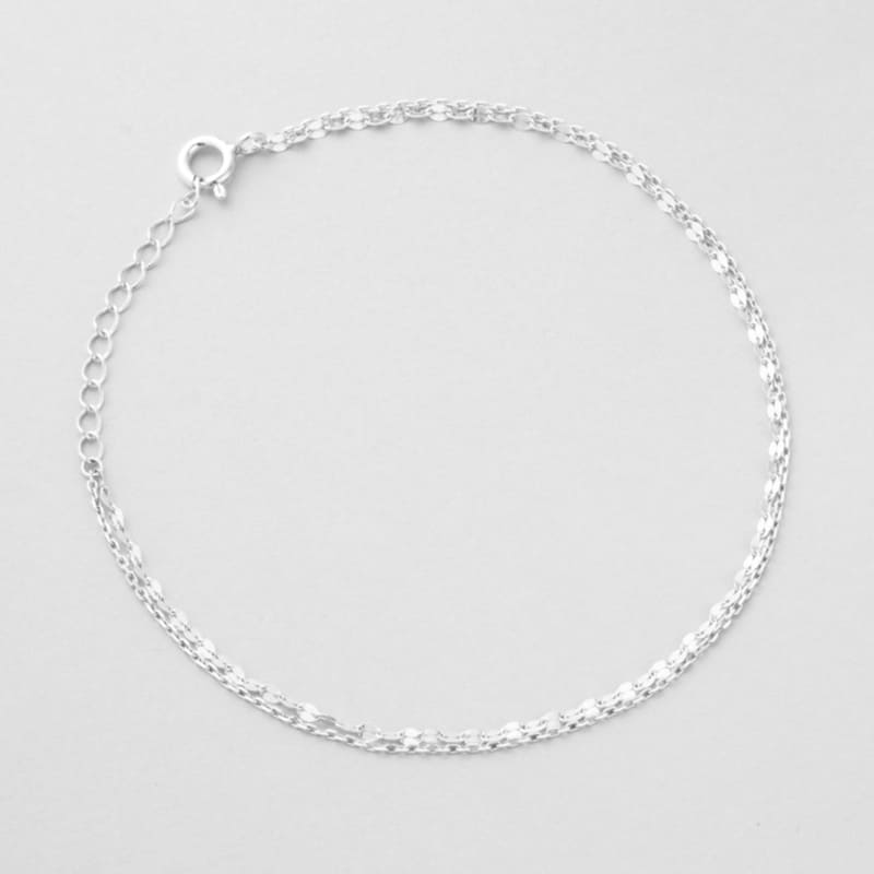 シルバー ラージ ブリング チェーン 2ライン ブレスレット / Silver Large Bling Chain Two-Line Bracelet