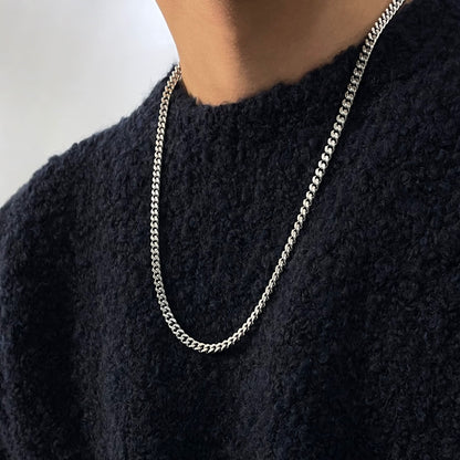 サージカル ベーシック カーブ チェーン ネックレス / SURGICAL STEEL BASIC CURVED CHAIN NECKLACE