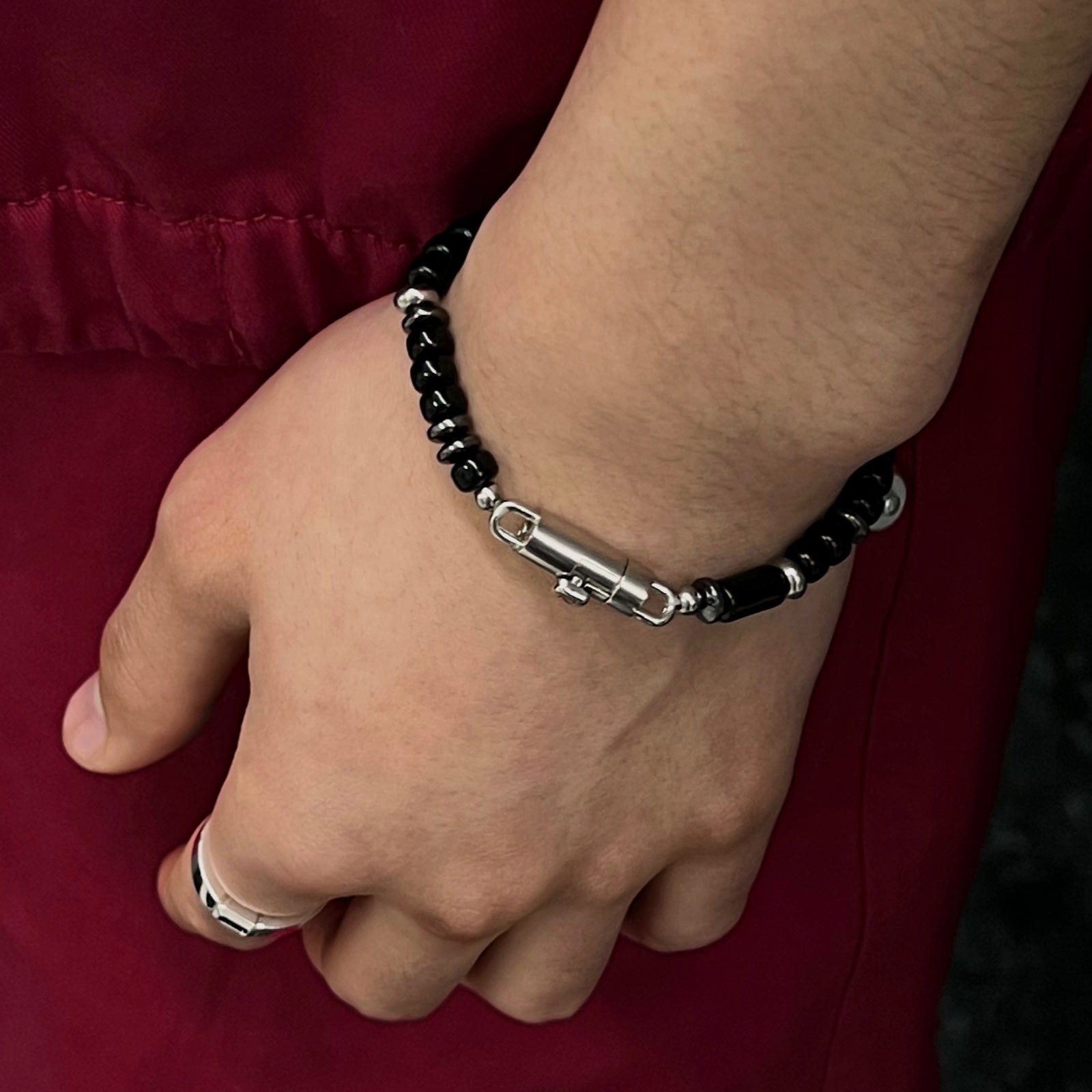 マグネット オニキス ミックス ビーズ ブレスレット / MAGNET ONIX MIX BEADS BRACELET 17cm