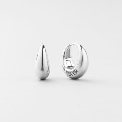 シルバー ボリューム ラバー ワンタッチ ピアス / Silver Volume Lover One-Touch Earrings