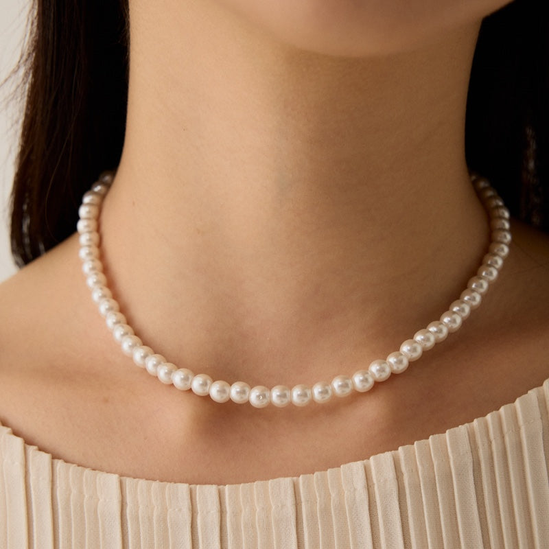 6mm ホワイト パール ビーズ ネックレス / 6mm WHITE PEARL BEAD NECKLACE