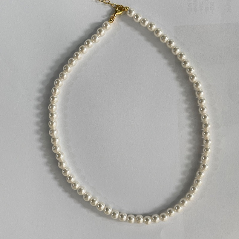 6mm ホワイト パール ビーズ ネックレス / 6mm WHITE PEARL BEAD NECKLACE