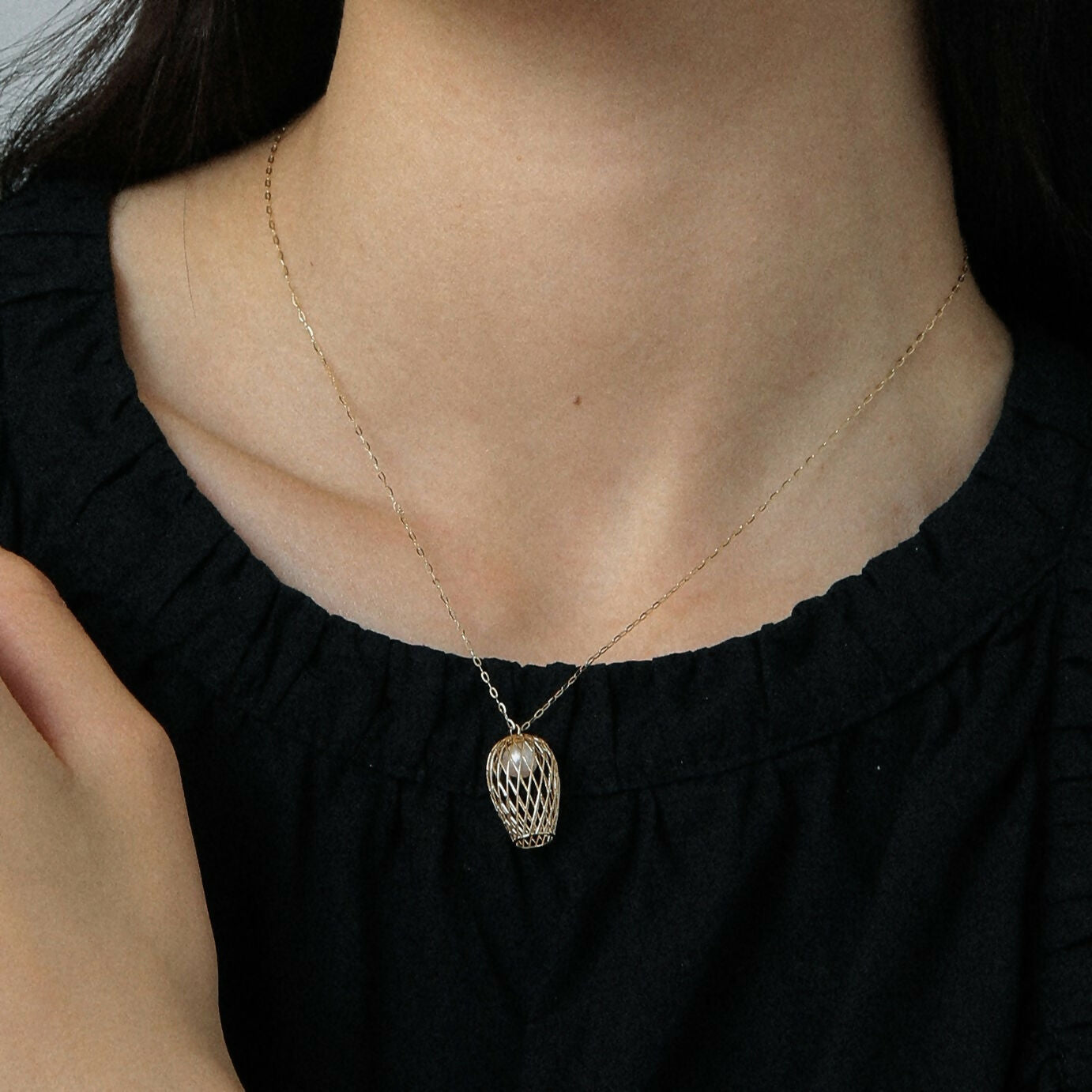 K10 ランタン パール ネックレス / 10K lantern pearl necklace