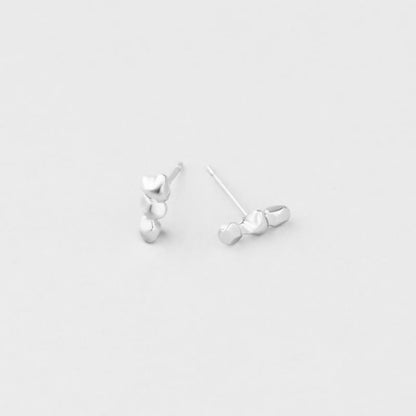 シルバー ラフ ハート ボール ピアス / Silver Rough Heart Ball Earrings