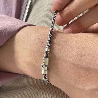 シルバー アンティーク マグネット ツイスト チェーン ブレスレット / SILVER ANTIQUE MAGNET TWIST CHAIN BRACELET