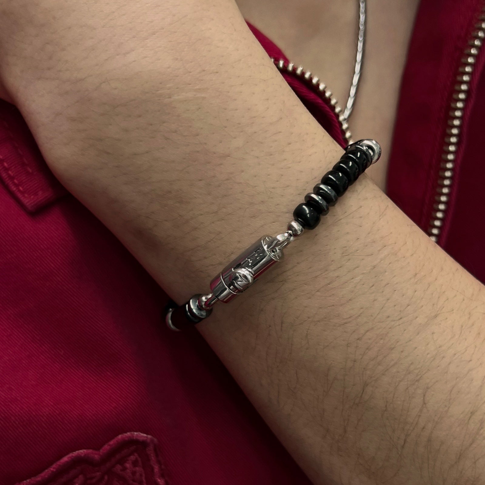 マグネット オニキス ミックス ビーズ ブレスレット / MAGNET ONIX MIX BEADS BRACELET 17cm