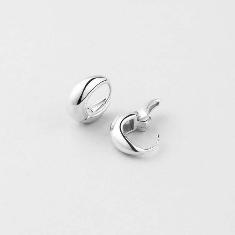 シルバー ボリューム ラバー ワンタッチ ピアス / Silver Volume Lover One-Touch Earrings