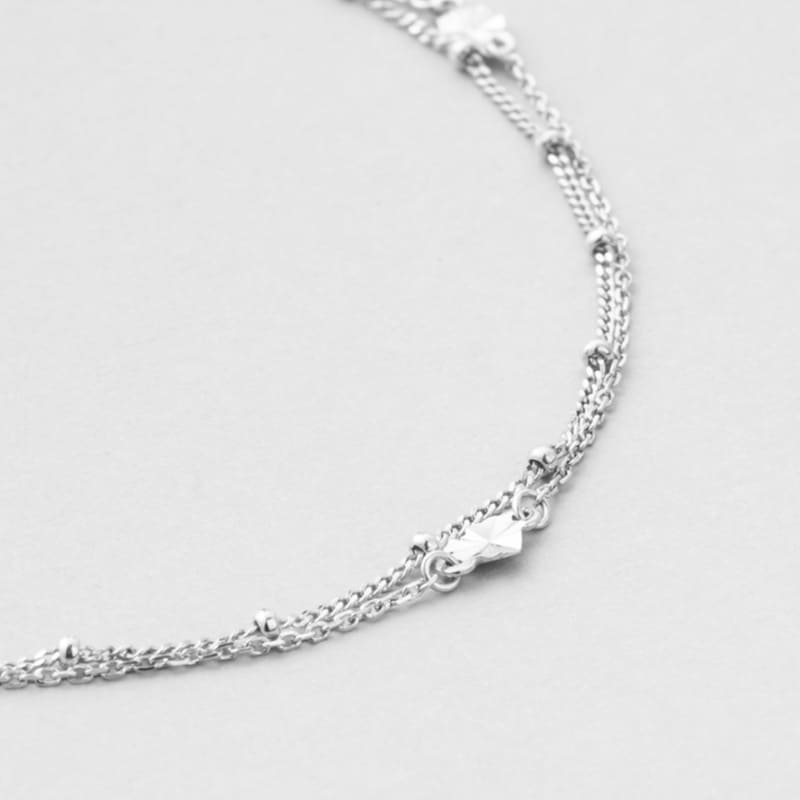 シルバー ハート カット 2ライン ブレスレット / Silver Heart Cutting Two-Line Bracelet