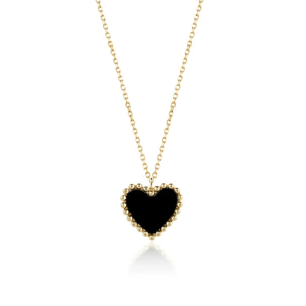 K10 オニキス ハート ネックレス / 10K Onyx Heart Necklace