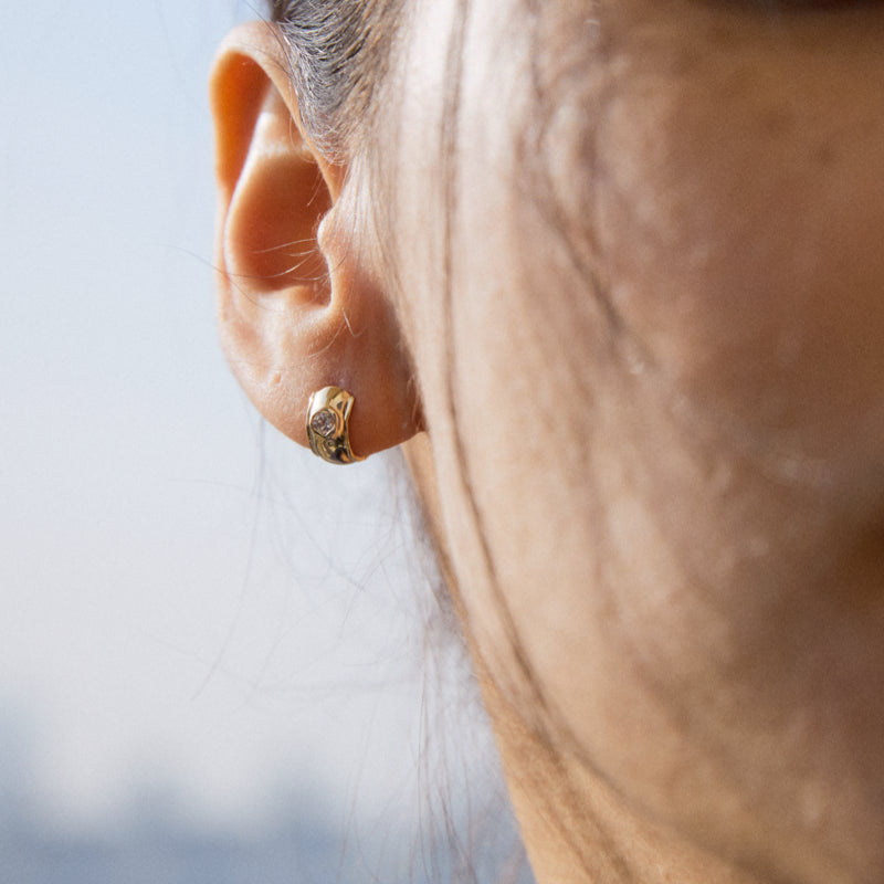 K14 ラフ ソリッド ワンタッチ ピアス / 14K Rough Solid One Touch Earrings