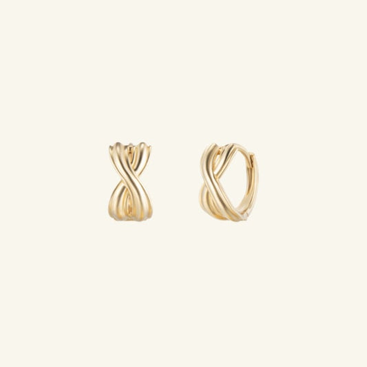 K14 リボン ライン ワンタッチ ピアス / 14K Ribbon Line One Touch Earrings