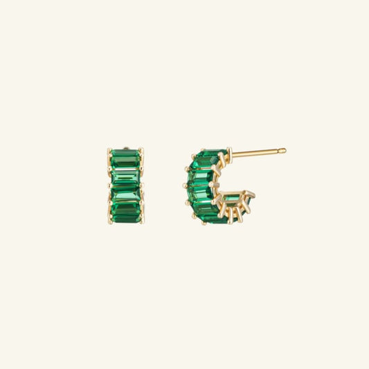 K14 グリーン スクエア ボリューム ピアス / 14K Green Square Volume Earrings