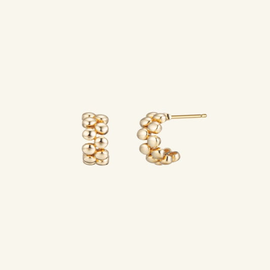 K14 ダブル ライン エンボス ピアス / 14K Double Line Embossed Earrings