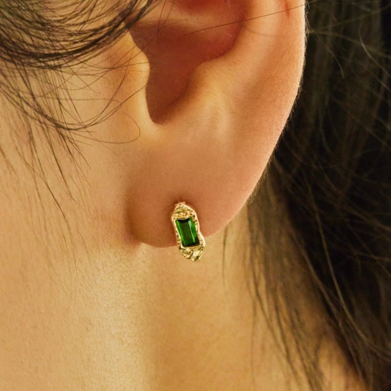 K14 グリーン シャイン アンバランス ワンタッチ ピアス / 14K Green Shine Unbalanced One-Touch  Earrings | アモンズ – amondz