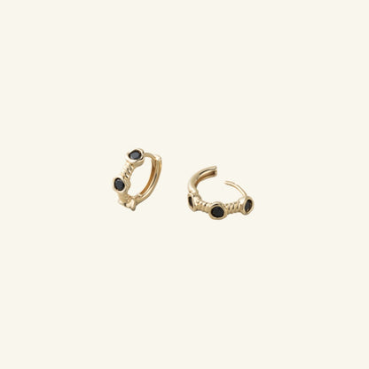 K14 ブラック コイル ワンタッチ ピアス / 14K Black Coil One Touch Earrings