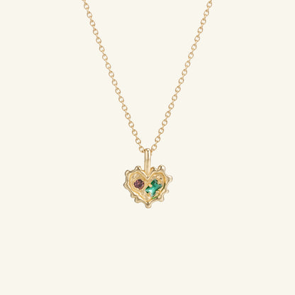 K14 マルチ ストーン ハート ネックレス / 14K Multi Stone Heart Necklace