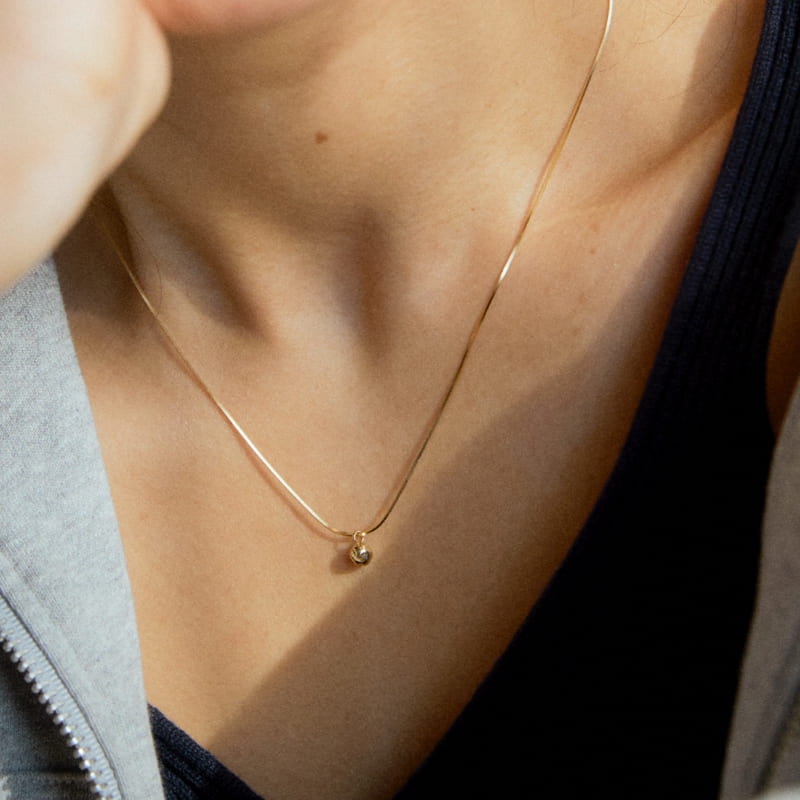 K14 ナチュラル ボール チェーン ネックレス / 14K Natural Ball Chain Necklace