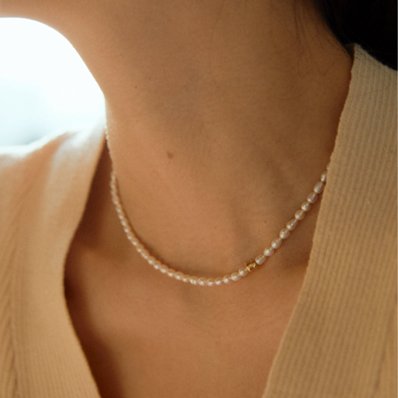 K14 モダン ペブル パール ネックレス / 14K Modern Pebble Pearl Necklace