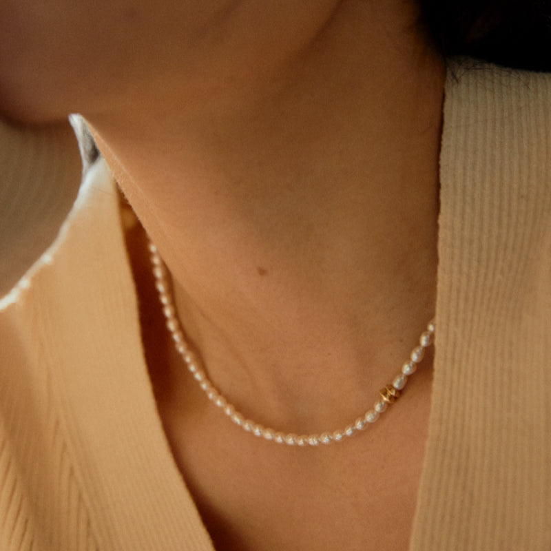 K14 モダン ペブル パール ネックレス / 14K Modern Pebble Pearl Necklace