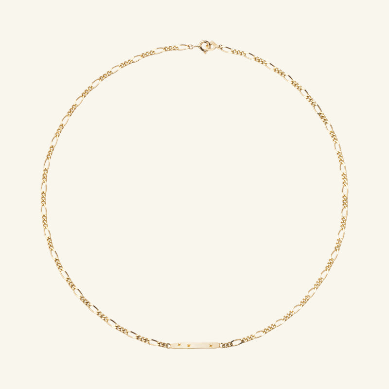 K14 フラット スター フィガロ ネックレス / 14K Flat Star Figaro Necklace