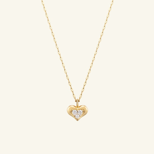 K14 ボリューム ハート トリプル ネックレス / 14K Volume Heart Triple Necklace