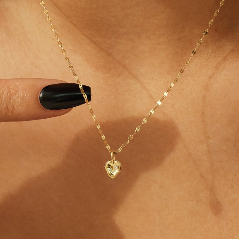 K14 ナチュラル タイニー ハート ネックレス / 14K Natural Tiny Heart Necklace