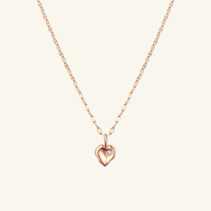 K14 ナチュラル タイニー ハート ネックレス / 14K Natural Tiny Heart