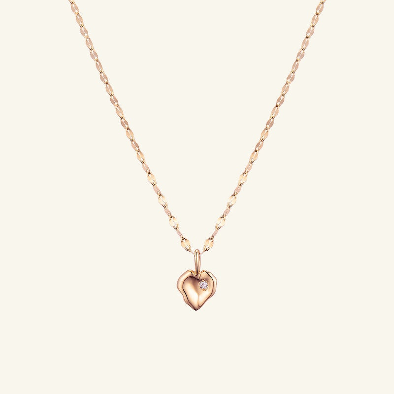 K14 ナチュラル タイニー ハート ネックレス / 14K Natural Tiny Heart Necklace