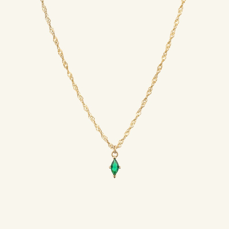 K14 グリーン マーキーズ デイリー ネックレス / 14K Green Marquise Daily Necklace | アモンズ –  amondz