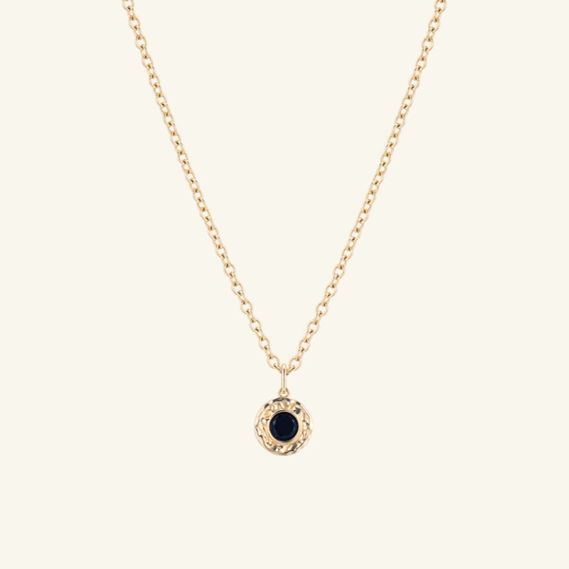 K14 オニキス ナチュラル ラウンド ネックレス / 14K Onyx Natural Round Necklace