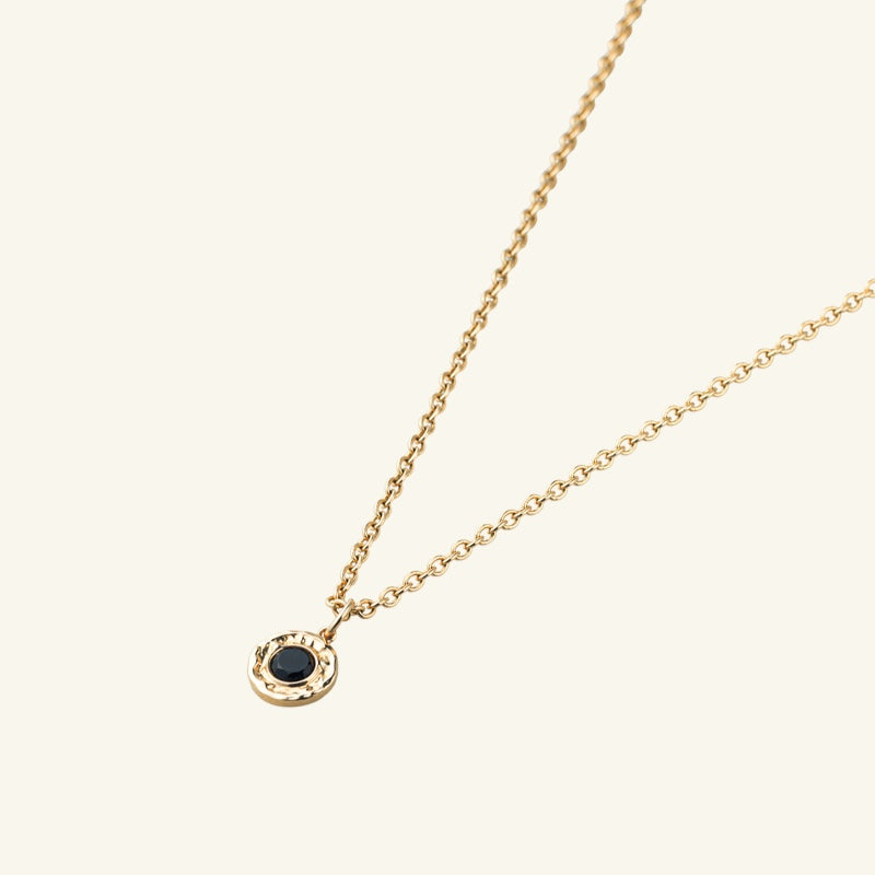 K14 オニキス ナチュラル ラウンド ネックレス / 14K Onyx Natural Round Necklace