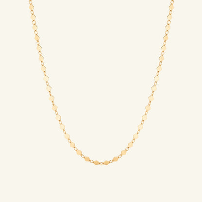 K14 フラット スクエア ボールド チェーン ネックレス / 14K Flat Square Bold Chain Necklace