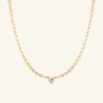 K14 ボールド スパンコール ハート ネックレス / 14K Bold Spangles Heart Necklace