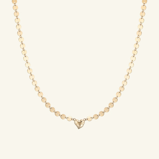 K14 ボールド スパンコール ハート ネックレス / 14K Bold Spangles Heart Necklace