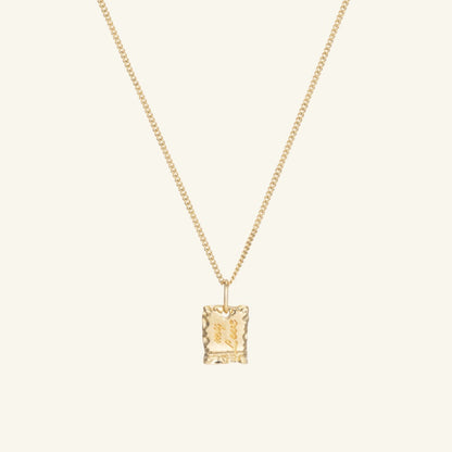 K14 ナチュラル テクスチャ スクエア ネックレス / 14K Natural Texture Square Necklace