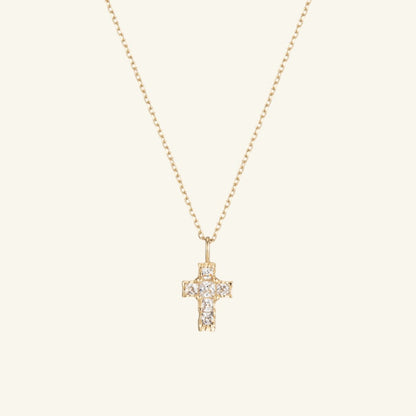 K14 ナチュラル ブリング クロス ネックレス / 14K Natural Bling Cross Necklace