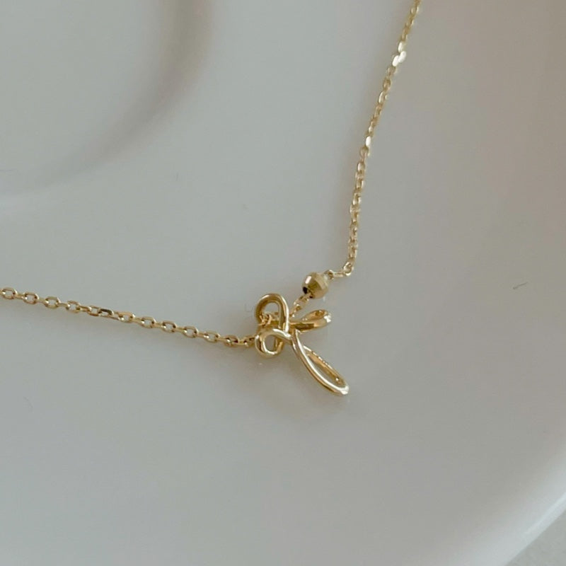 K14 ライン クロス ネックレス / 14K Line Cross Necklace