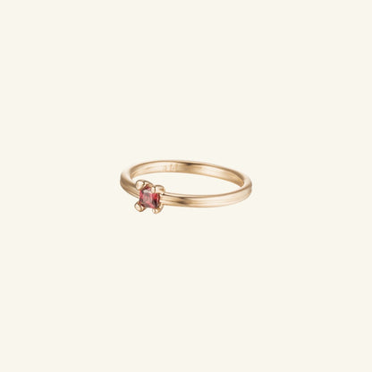 K14 レッド スクエア ブラン リング / 14K Red Square Blanc Ring