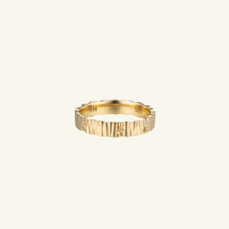 K14 スター プレーン フラットリング / 14K Star Plain Flat Ring