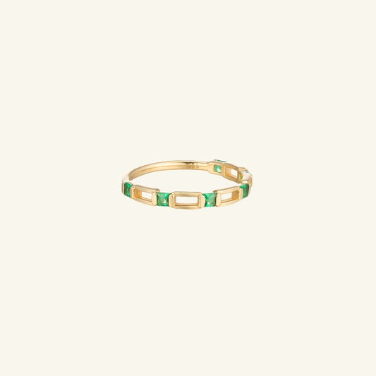 K14 グリーン スクエア クリップ リング / 14K Green Square Clip Ring