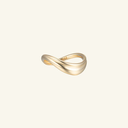 K14 ボールド ウェーブ ライン リング / 14K Bold Wave Line Ring